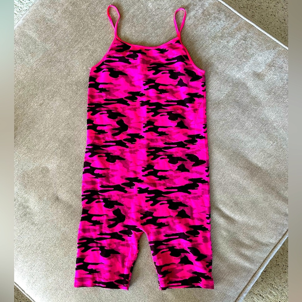 Love J Pink and Black Camouflage Romper